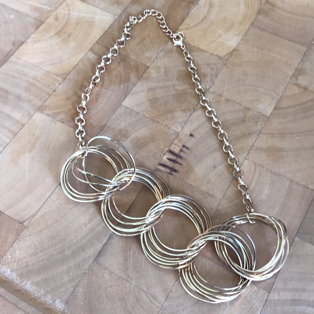 Gold Tone Wire Necklace - Picture 3 of 4